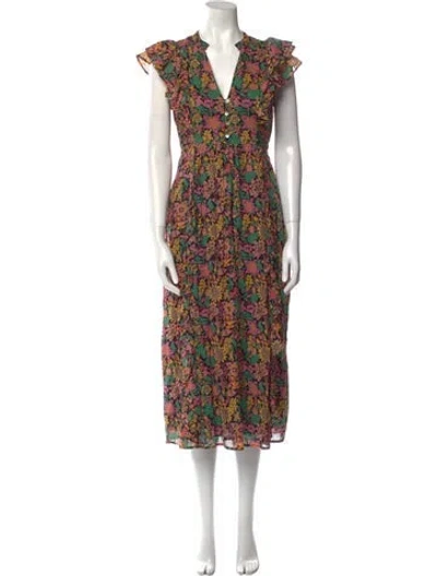 Pre-owned Banjanan Floral Print Long Dress In Pink