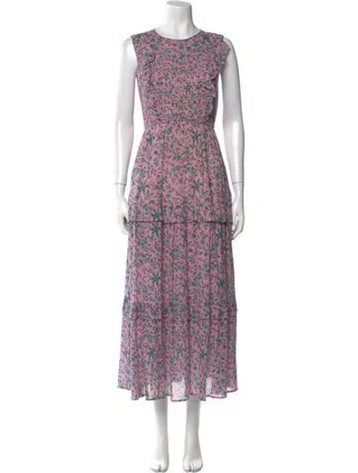 Pre-owned Banjanan Floral Print Long Dress In Pink