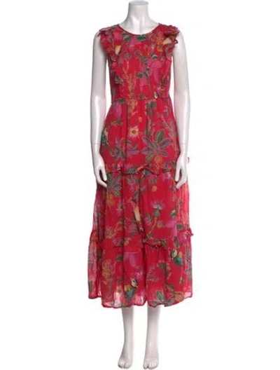 Pre-owned Banjanan Floral Print Long Dress In Pink