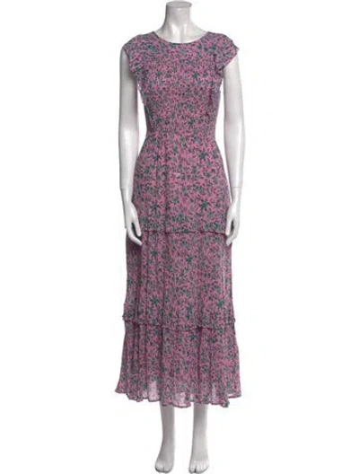Pre-owned Banjanan Floral Print Long Dress In Pink
