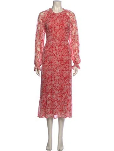 Pre-owned Banjanan Floral Print Long Dress In Pink