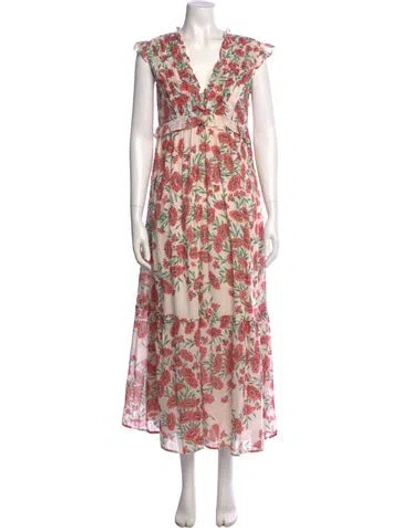 Pre-owned Banjanan Floral Print Long Dress In Pink