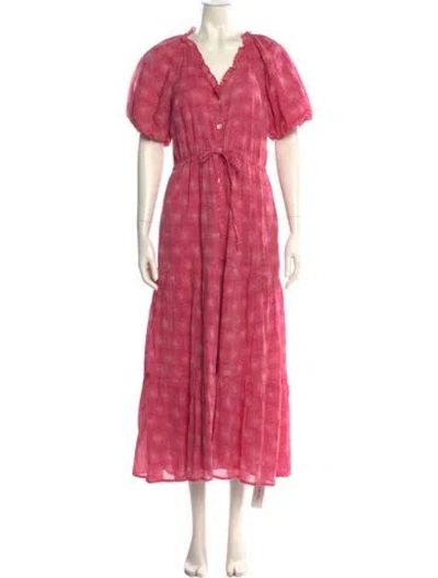 Pre-owned Banjanan Floral Print Long Dress In Pink