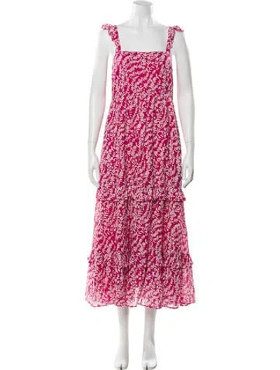 Pre-owned Banjanan Floral Print Long Dress In Pink