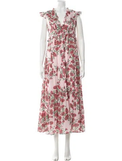 Pre-owned Banjanan Floral Print Long Dress In Pink