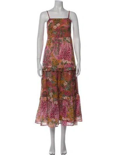 Pre-owned Banjanan Floral Print Long Dress In Pink