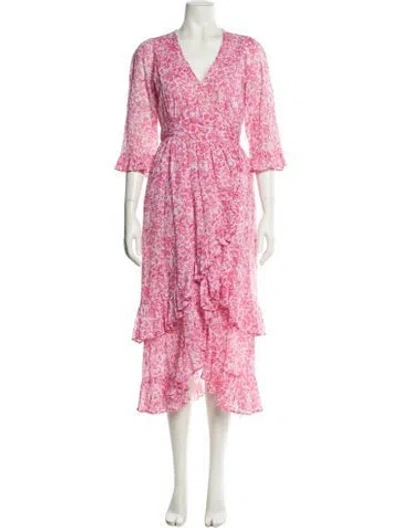 Pre-owned Banjanan Floral Print Long Dress In Pink