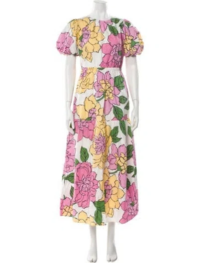 Pre-owned Banjanan Floral Print Long Dress In Pink