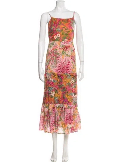 Pre-owned Banjanan Floral Print Long Dress In Pink