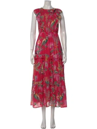 Pre-owned Banjanan Floral Print Long Dress In Pink