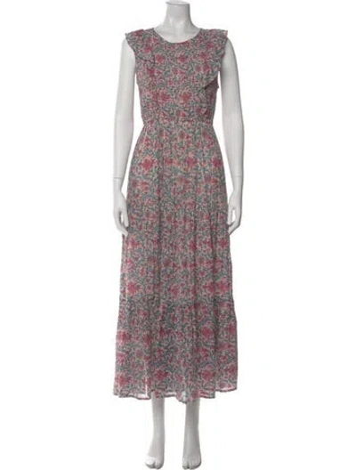 Pre-owned Banjanan Floral Print Long Dress In Pink