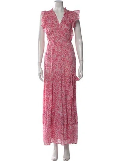 Pre-owned Banjanan Floral Print Long Dress In Pink