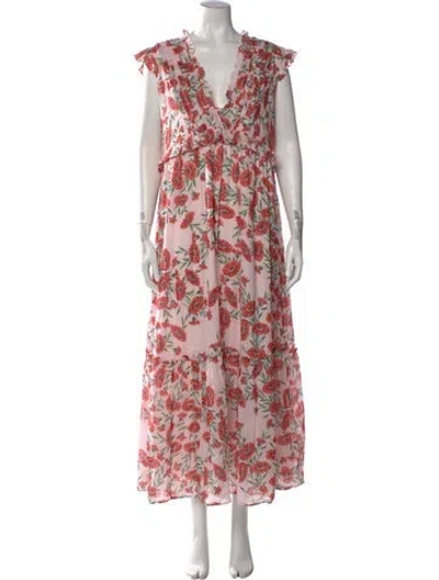 Pre-owned Banjanan Floral Print Long Dress In Pink