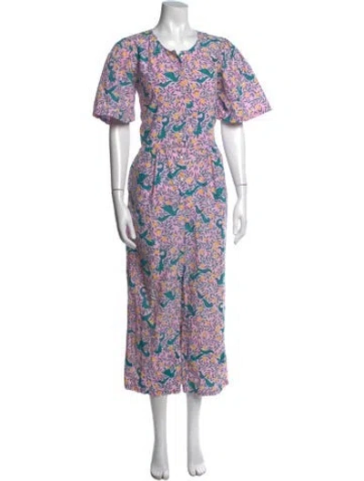 Pre-owned Banjanan Floral Print Long Dress In Pink