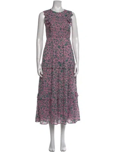 Pre-owned Banjanan Floral Print Long Dress In Pink
