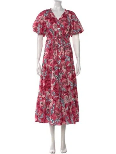 Pre-owned Banjanan Floral Print Long Dress In Pink