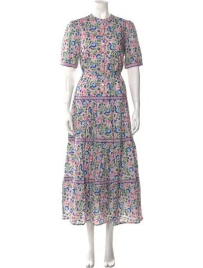 Pre-owned Banjanan Floral Print Long Dress In Pink