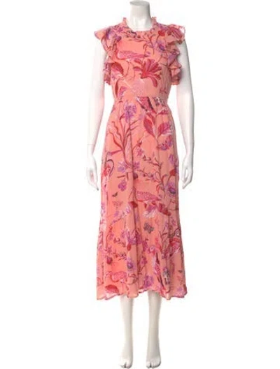 Pre-owned Banjanan Floral Print Long Dress In Pink