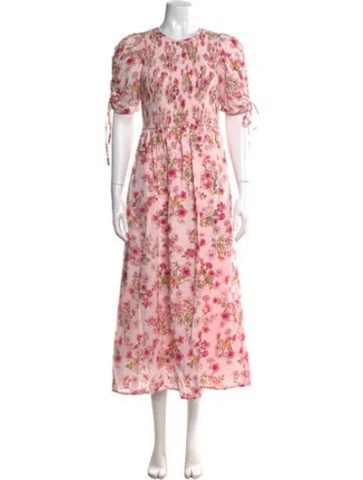 Pre-owned Banjanan Floral Print Long Dress In Pink