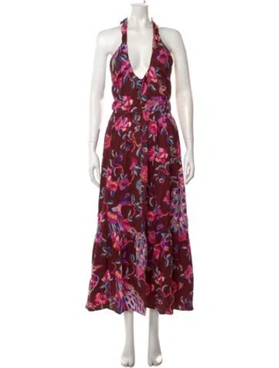Pre-owned Banjanan Floral Print Long Dress In Pink