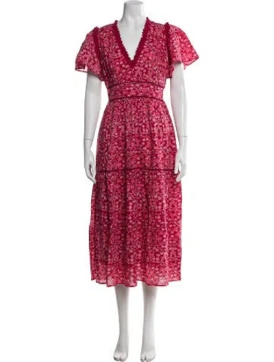 Pre-owned Banjanan Floral Print Long Dress In Pink
