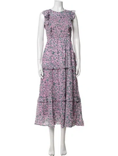 Pre-owned Banjanan Floral Print Long Dress In Pink
