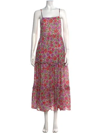 Pre-owned Banjanan Floral Print Long Dress In Pink