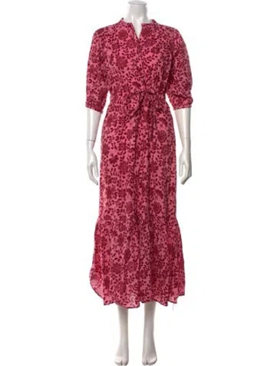 Pre-owned Banjanan Floral Print Long Dress In Pink