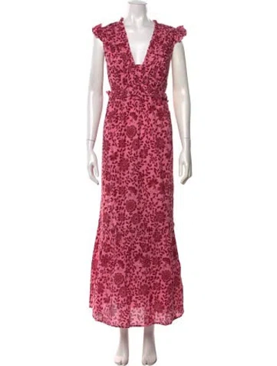 Pre-owned Banjanan Floral Print Long Dress In Pink