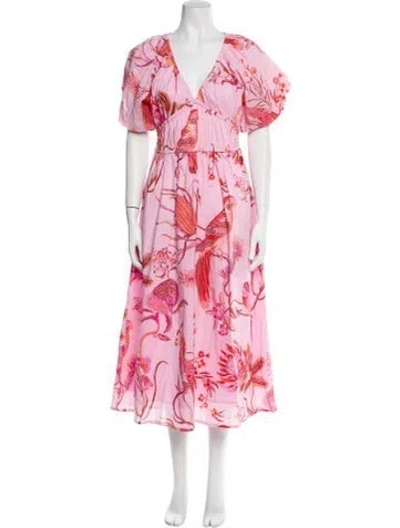 Pre-owned Banjanan Floral Print Long Dress In Pink