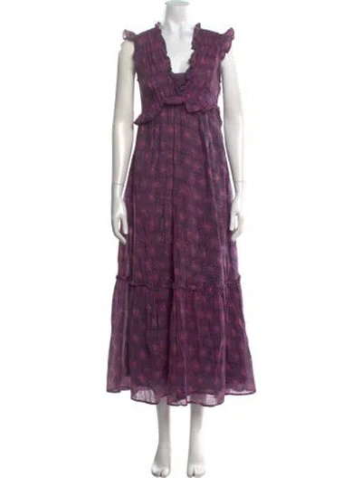 Pre-owned Banjanan Floral Print Long Dress In Pink