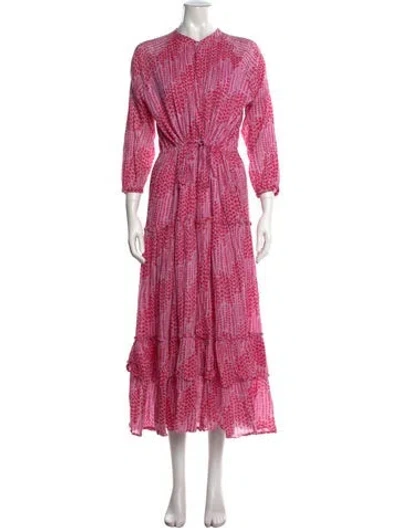 Pre-owned Banjanan Floral Print Long Dress In Pink