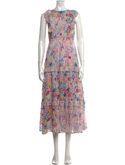Pre-owned Banjanan Floral Print Long Dress In Pink