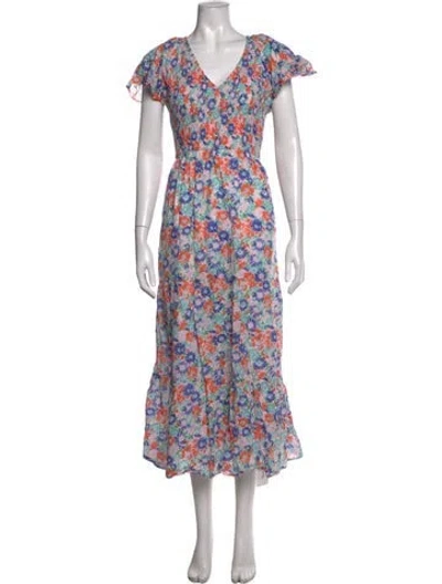 Pre-owned Banjanan Floral Print Long Dress In Pink