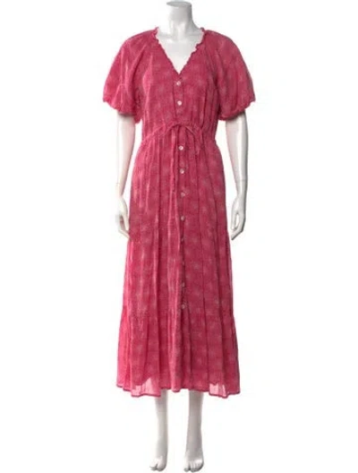 Pre-owned Banjanan Floral Print Long Dress In Pink