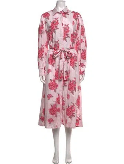 Pre-owned Banjanan Floral Print Long Dress In Pink