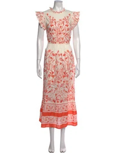 Pre-owned Banjanan Floral Print Long Dress In Pink