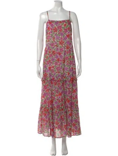 Pre-owned Banjanan Floral Print Long Dress W/ Tags In Pink