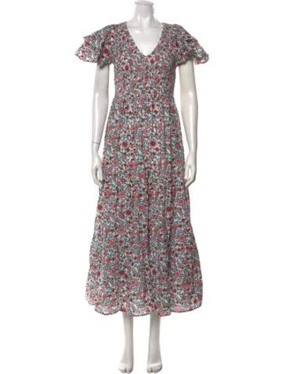 Pre-owned Banjanan Floral Print Long Dress W/ Tags In Pink