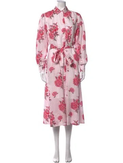 Pre-owned Banjanan Floral Print Long Dress W/ Tags In Pink
