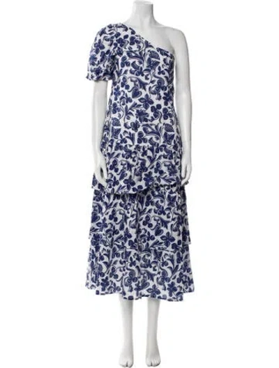 Pre-owned Banjanan Floral Print Long Dress In White