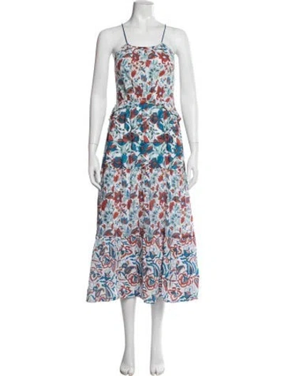 Pre-owned Banjanan Floral Print Long Dress In White