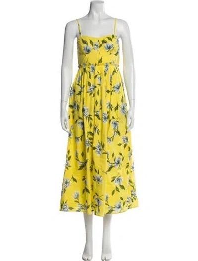 Pre-owned Banjanan Floral Print Long Dress In Yellow