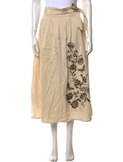 Pre-owned Banjanan Floral Print Long Skirt In Neutrals