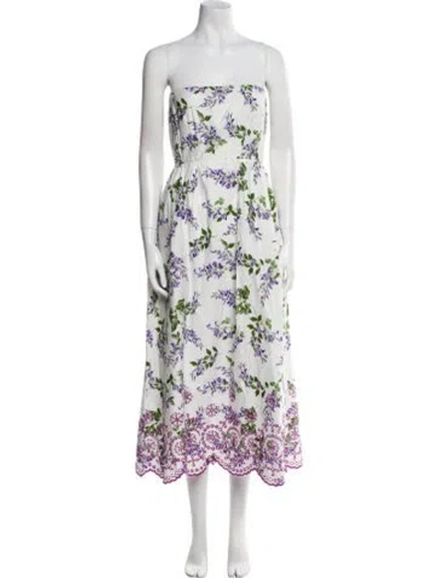 Pre-owned Banjanan Floral Print Midi Length Dress In Black