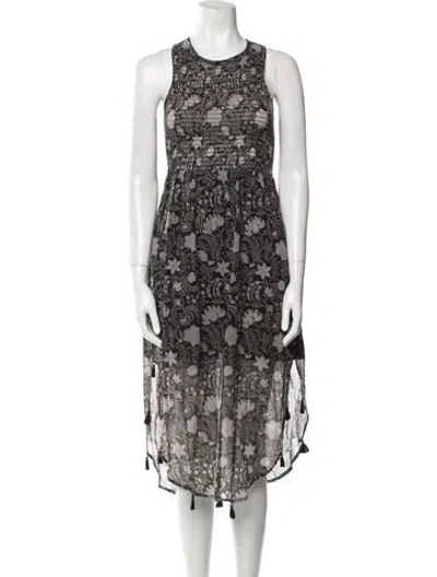 Pre-owned Banjanan Floral Print Midi Length Dress In Multi