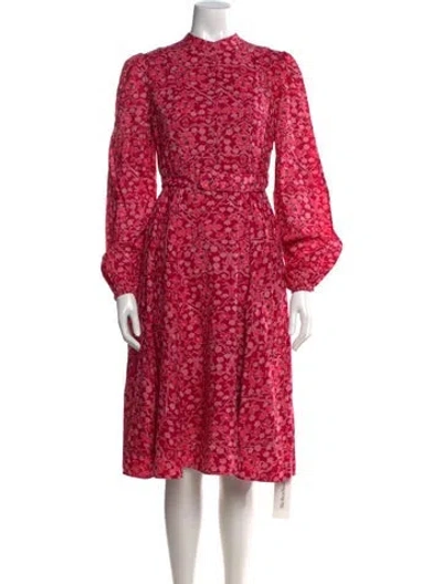 Pre-owned Banjanan Floral Print Midi Length Dress In Multi