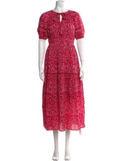 Pre-owned Banjanan Floral Print Midi Length Dress In Multi