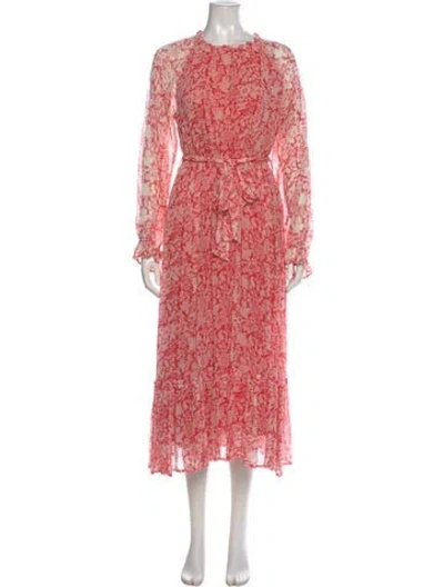 Pre-owned Banjanan Floral Print Midi Length Dress In Neutral