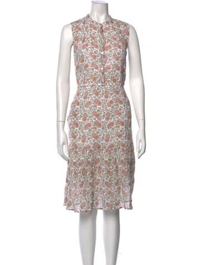 Pre-owned Banjanan Floral Print Midi Length Dress In Neutral